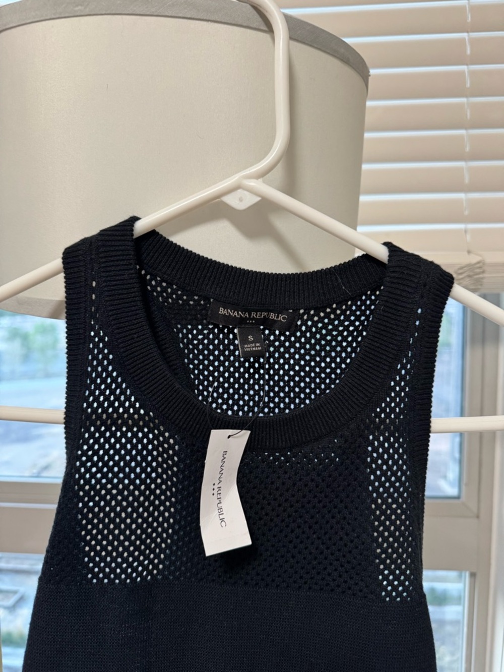 Banana Republic Black Open-Knit Tank Top